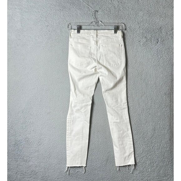 Frame Denim‎ Womens 27 White Le Skinny De Jeanne Distressed Skinny Jeans - Picture 2 of 12